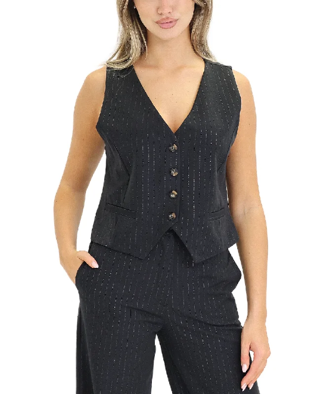 Top Pick Silver Pinstripe Vest