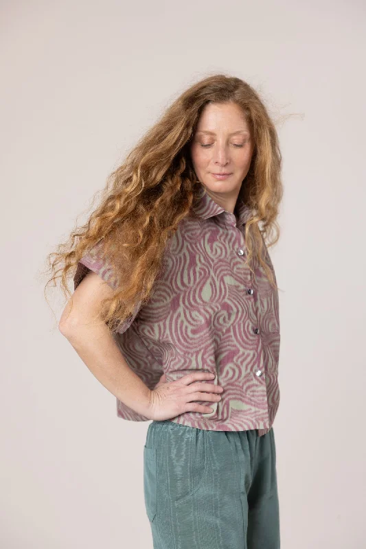 Corso Buttondown - Green/Burgundy Swirl