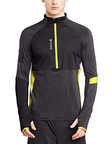 Price Drop Alert Reebok Mens Reebok Men'S Delta 1/2 Reißverschluss-Sweatshirt Grau Dark Grey Heather/Dark Grey Heathe