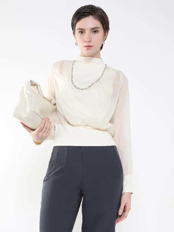 Weekend Savings Bonanza Women Cream Solid Top