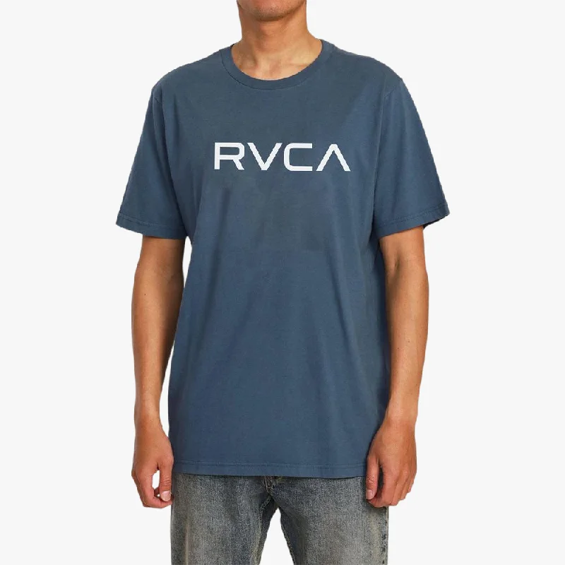Sneak Peek Sale Rvca Mens Big Logo Short Sleeve Tee Duck Blue