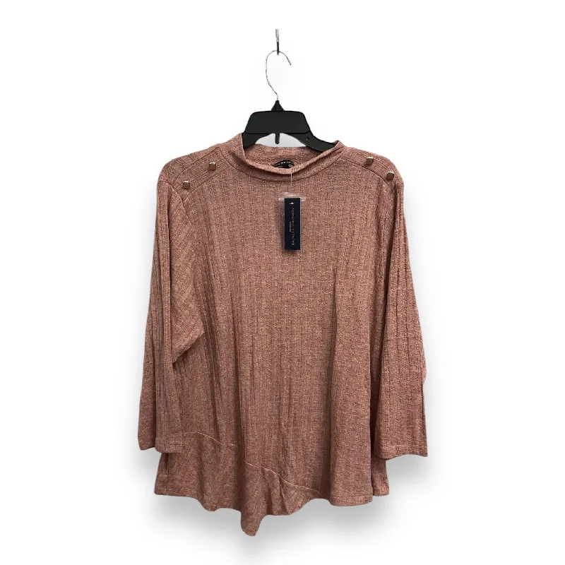 Weekend Deals That Dazzle Top Long Sleeve By Adrienne Vittadini In Pink, Size: 3x