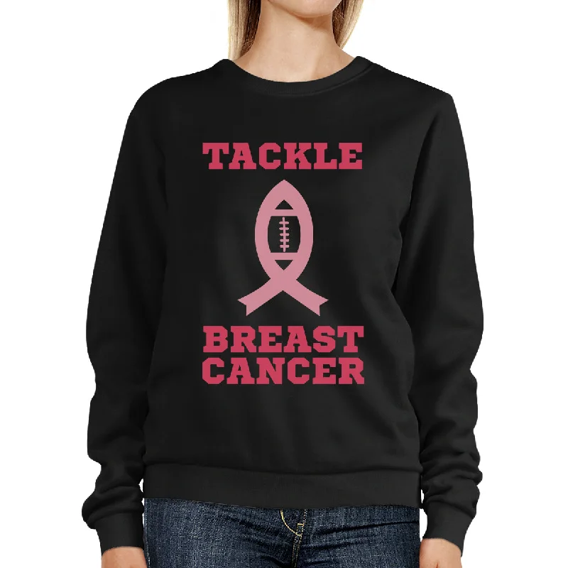 Low Prices Tackle Breast Cancer Football Black SweatShirt