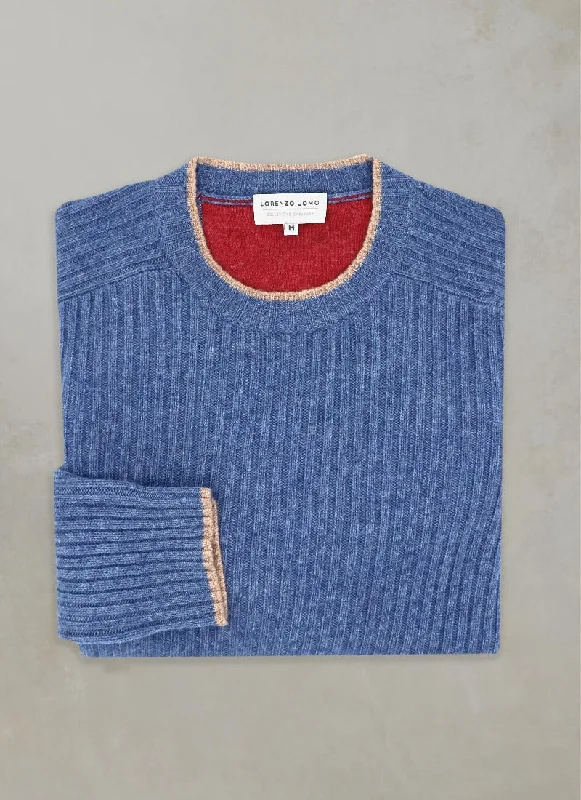 Buy More, Save More Men's Cortina Cashmere Crew Neck Sweater in Peacock Heather