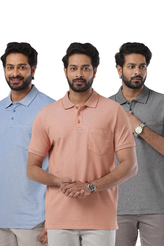 Special Price Golf Polo - Multicolor T-Shirts Pack Of 3 Combo For Men | Ariser