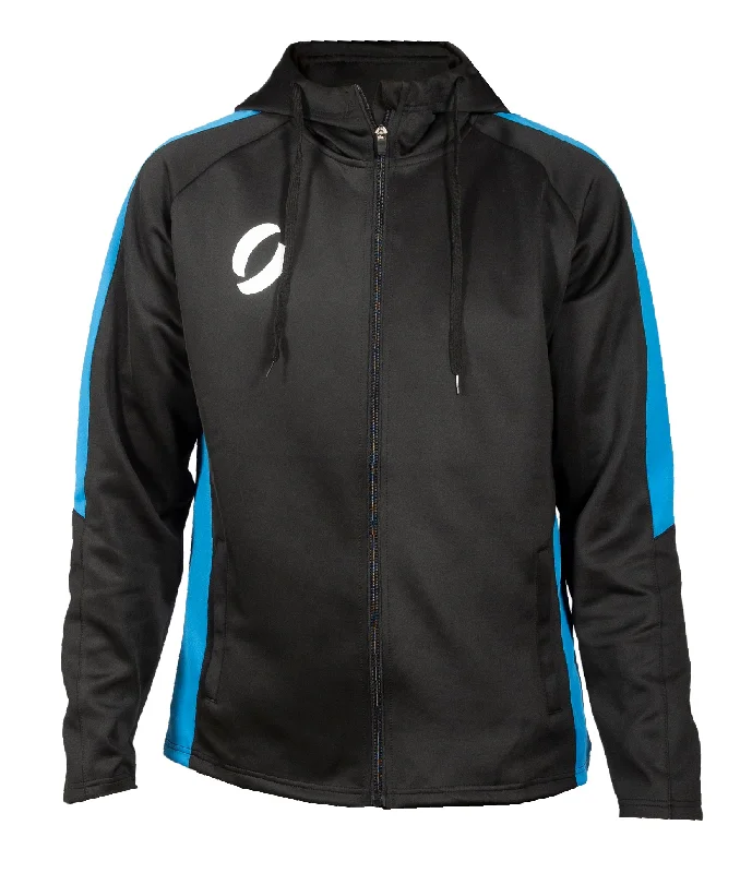Hot Deal Hooded Tracksuit Jacket - Black/Royal Blue