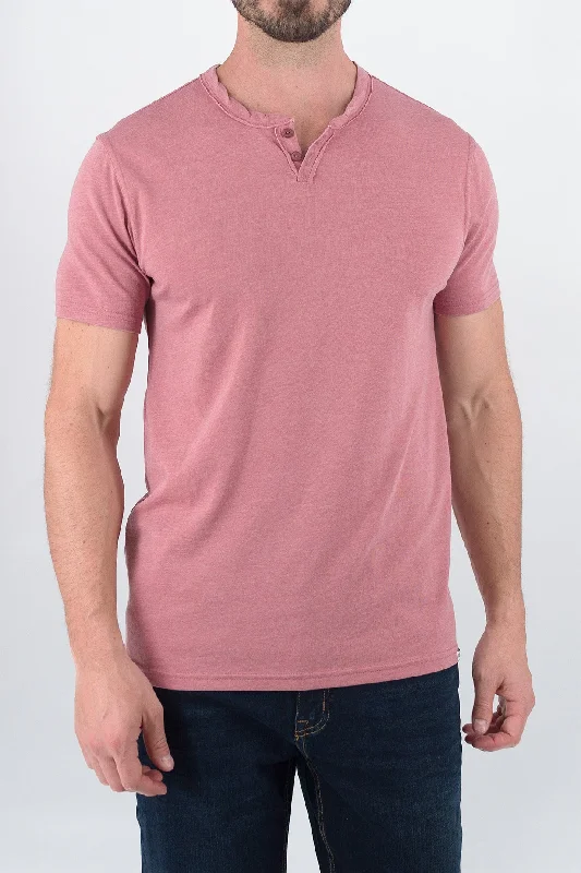 Now or Never Burnout Henley - Withered Rose