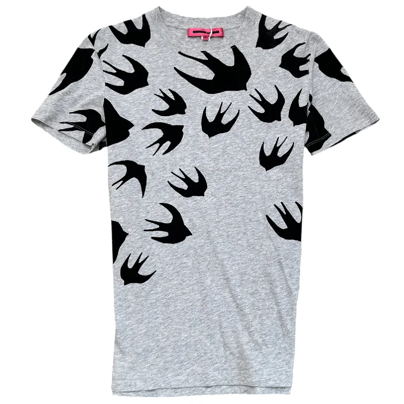 Instant Savings Men's Swallow Logo T-Shirt Grey Size XS