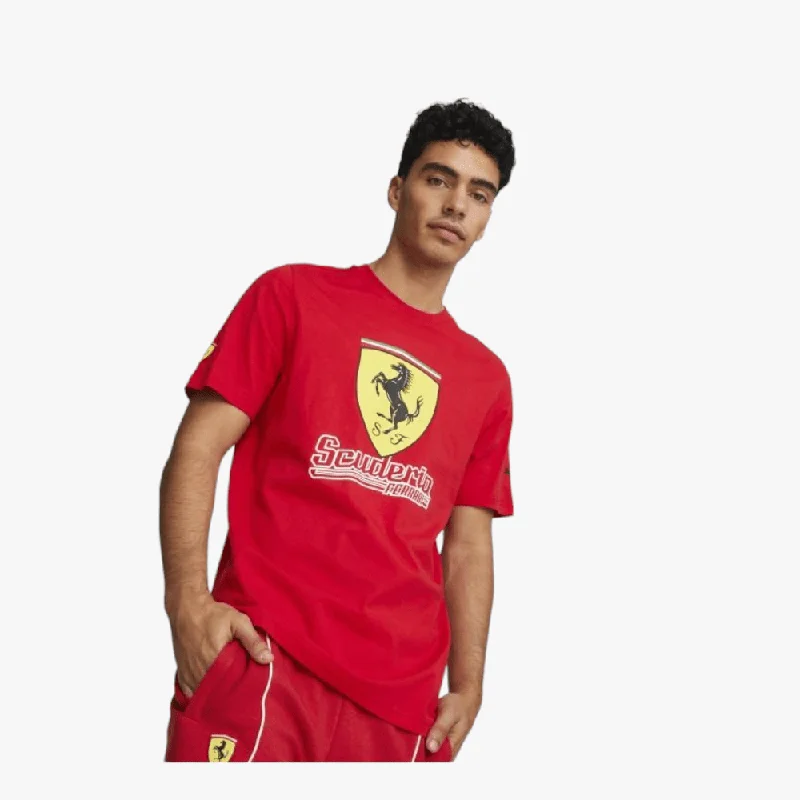Weekend Savings Delight Puma Mens Ferrari Race Big Shield Short Sleeve Tee Rosso Red Weekend Savings Delight Puma Mens Ferrari Race Big Shield Short Sleeve Tee Rosso Red
