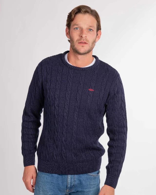 Take Advantage Navy Aubrey Cable Knit Jumper