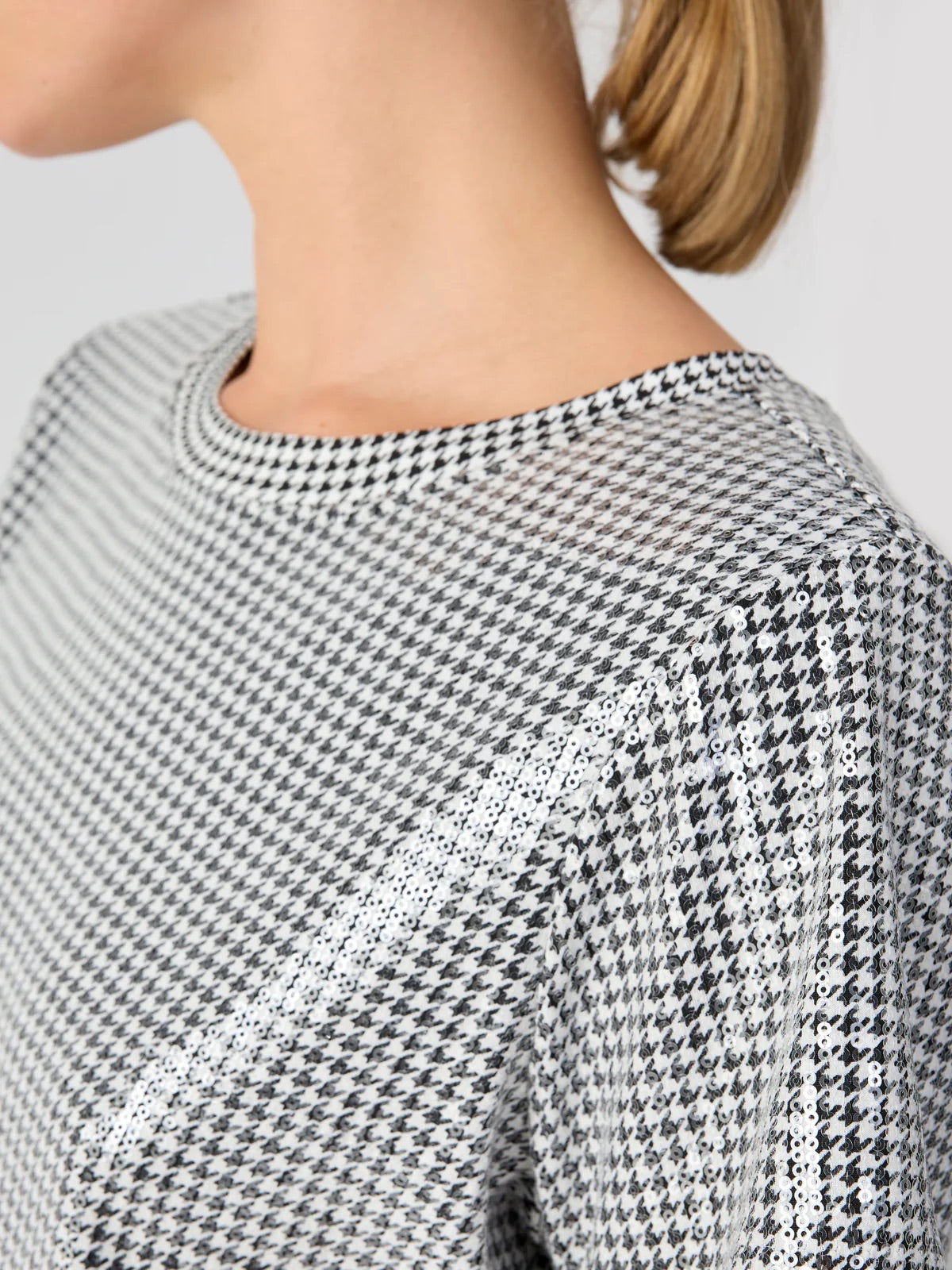 Sanctuary Perfect Sequin Tee - MICRO HOUNDSTOOTH