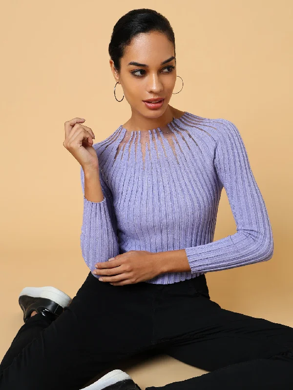 Limited Supply Women Lavender Solid Top