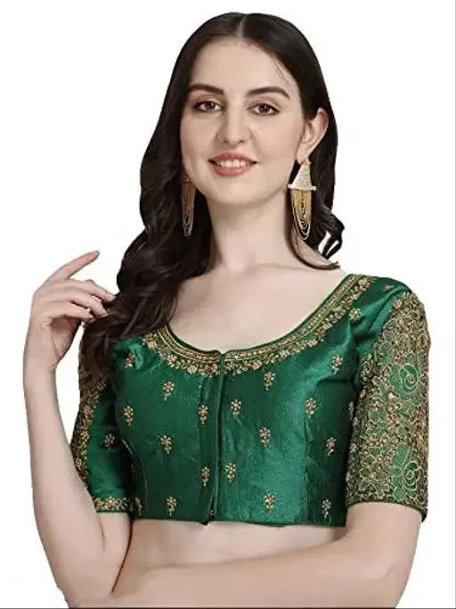 Limited Supply Women's Green Phantom Silk Readymade Blouse