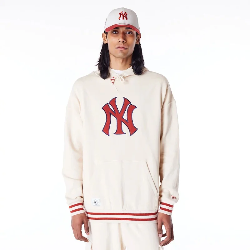 Shop Now New York Yankees MLB Rib Infill Stone Oversized Pullover Hoodie