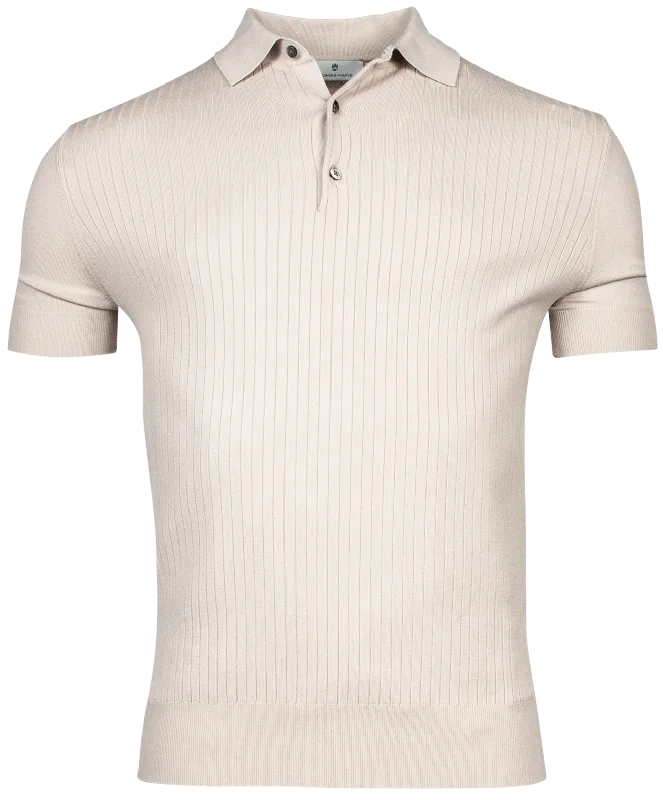 Anniversary Sale ID24447-Thomas Maine Cream Rib Polo