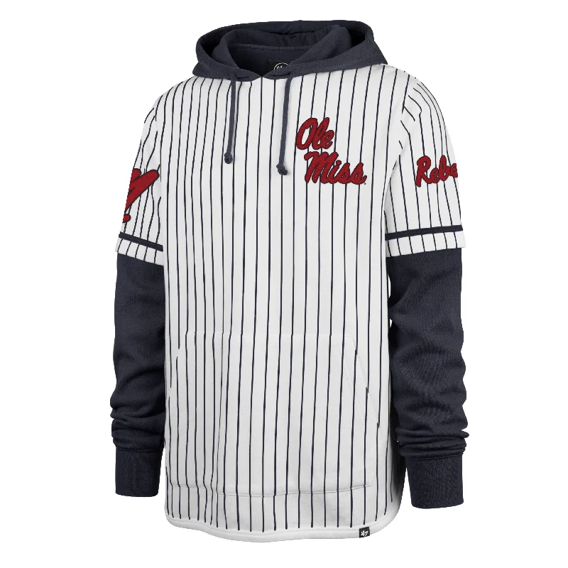 Quick Deals MISSISSIPPI REBELS PINSTRIPE '47 SHORTSTOP PULLOVER HOOD