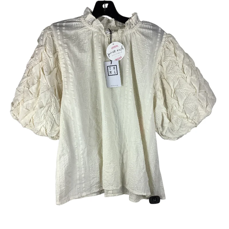 Final Clearance Top Short Sleeve By Thml In Cream, Size: M