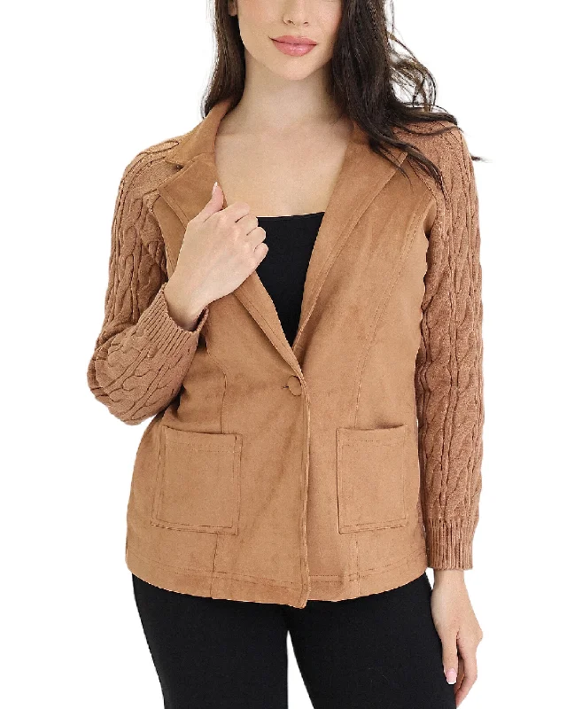 Weekend Deals That Excite Faux Suede & Knit Blazer