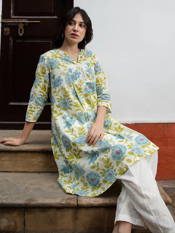 Super Discount Women Off White Cotton Tunic