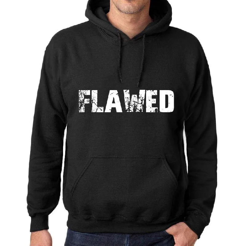 Deep Discounts Men's Women's Unisex Printed Graphic Cotton Hoodie Soft Heavyweight Hooded Sweatshirt Pullover Popular Words FLAWED Deep Black Deep Discounts Men's Women's Unisex Printed Graphic Cotton Hoodie Soft Heavyweight Hooded Sweatshirt Pullover Popular Words FLAWED Deep Black
