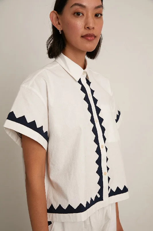 Corso Buttondown - Ivory/Navy