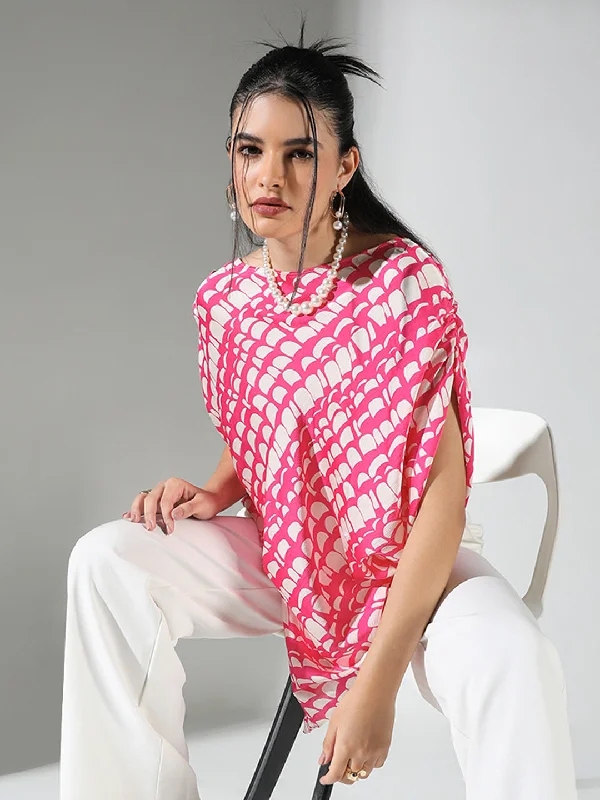 Hot Buy Women Pink Abstract Top