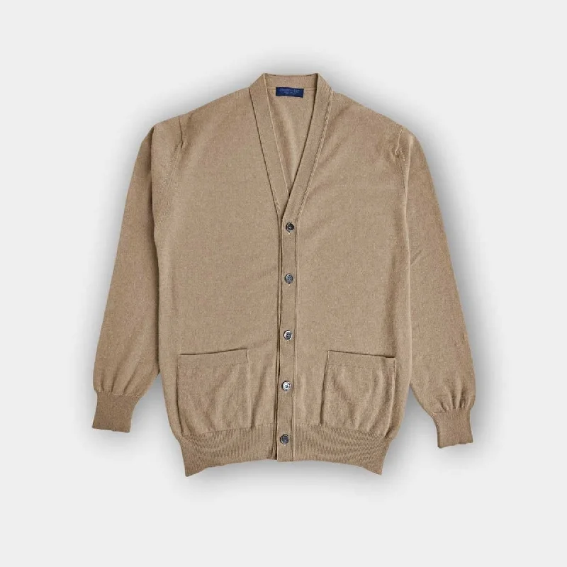 Great Deal Ecru Lightweight Cashmere Cardigan