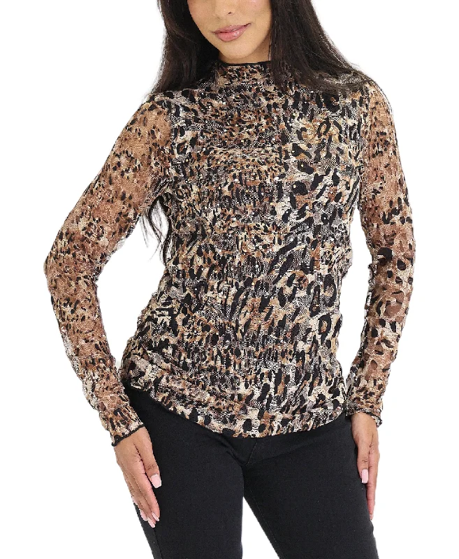 Flash Deal Leopard Lace Top w/ Crystals