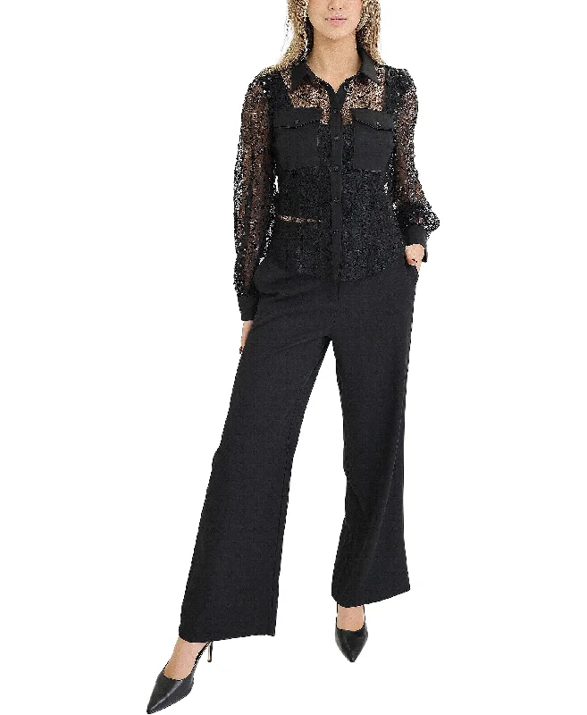 Sale Event Lace Sequin Blouse & Pant Set- 2 Pc Set