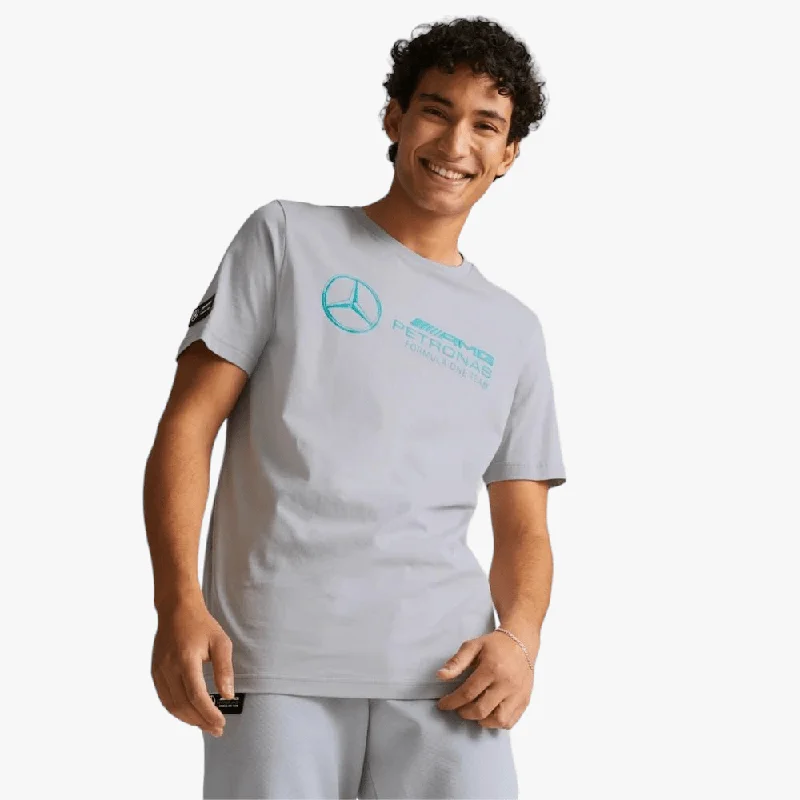 Year-End Clearance Puma Mens Mapf1 Logo Short Sleeve Tee Mercedes Silver
