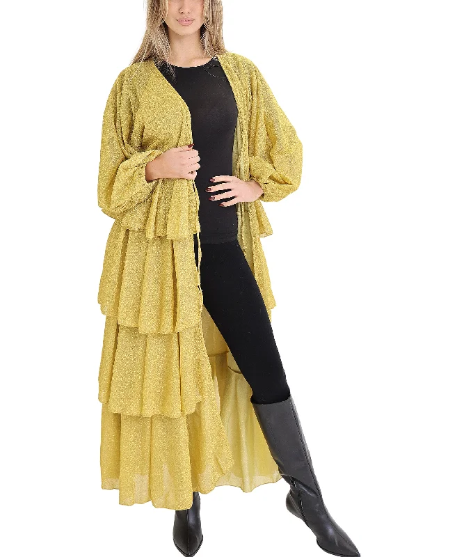 Stock Clearance Lurex Shimmer Tiered Duster