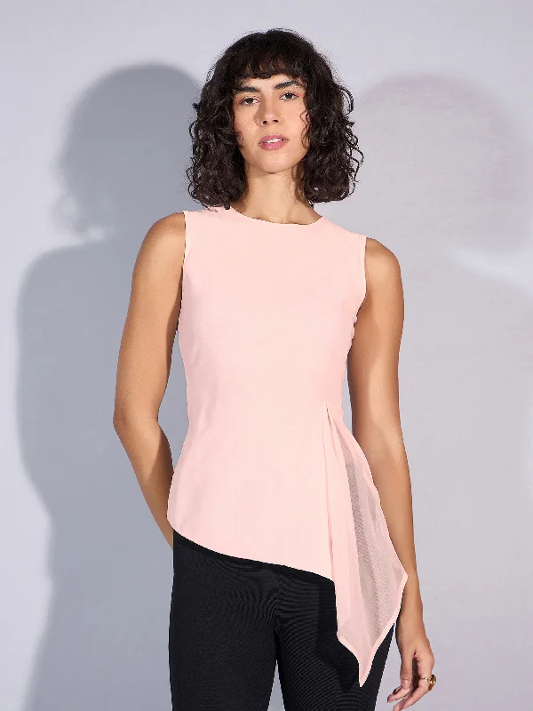 Weekend Savings Spectacular Women Pink Asymmetric Top