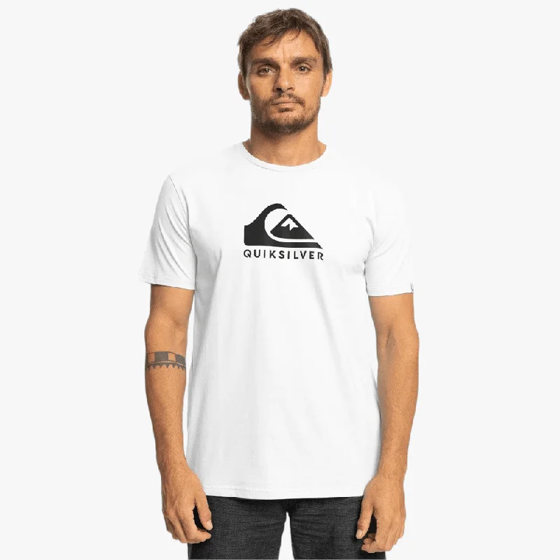 Special Promotion Quiksilver Mens Corp Logo Short Sleeve Tee White