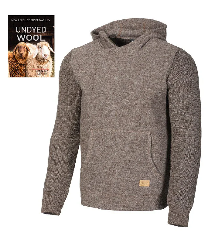 Take Action NLS PENTLAND HOOD, 100% OFÄRGAD ULL  — NUTMEG