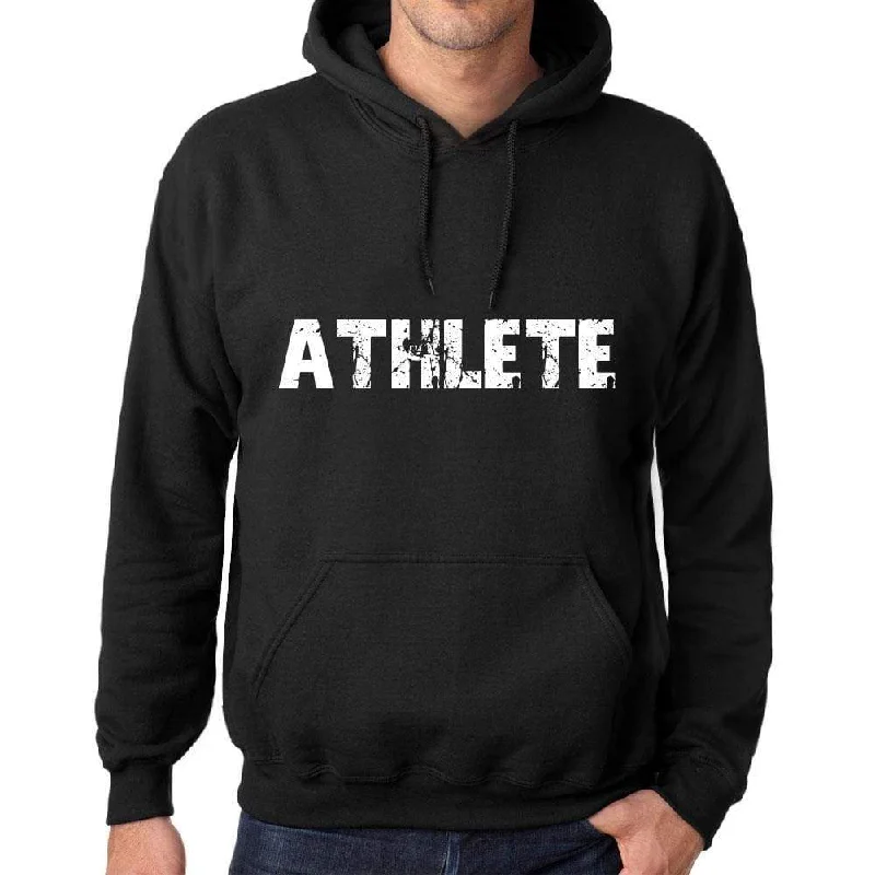 Don't Miss Men's Women's Unisex Printed Graphic Cotton Hoodie Soft Heavyweight Hooded Sweatshirt Pullover Popular Words ATHLETE Deep Black