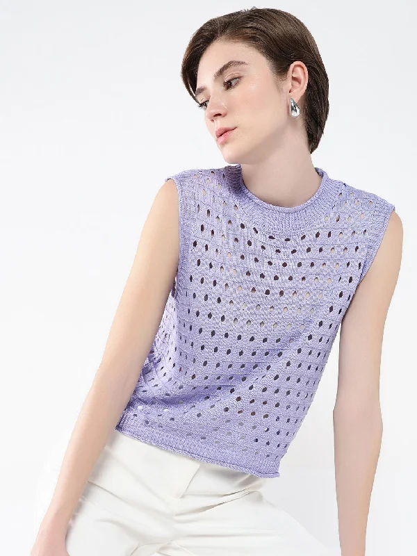 Weekend Bargains Await You Women Solid Purple Top