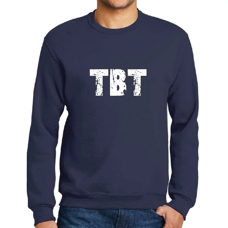 Limited Time Discount Men's Printed Graphic Sweatshirt Popular Words TBT French Navy