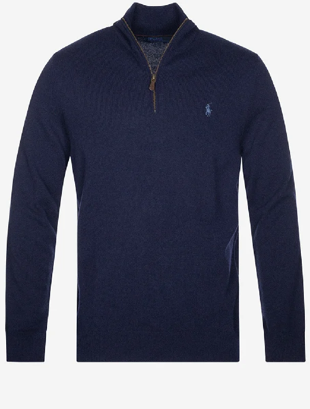 Weekend Bargains to Enjoy Wollpullover mit Viertelreißverschluss Cruise Navy