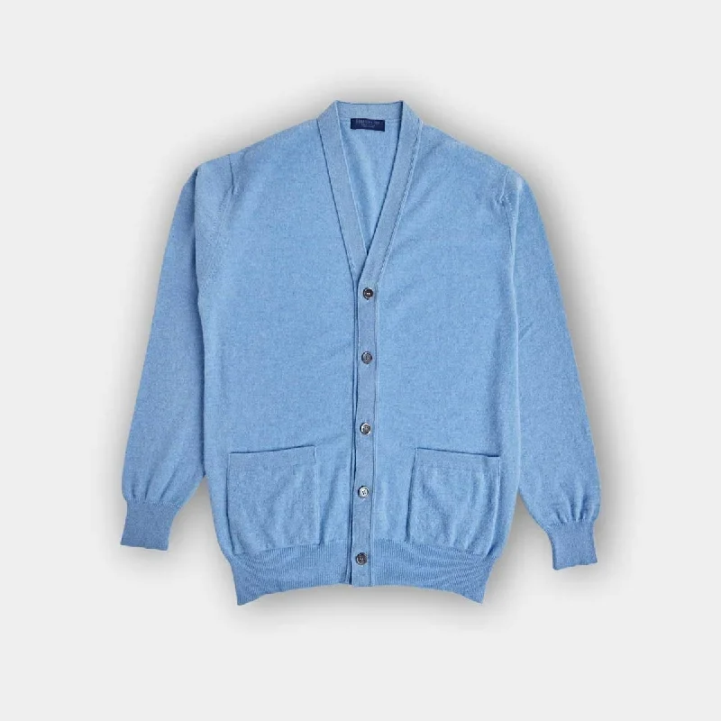 Half Price Sky Blue Lightweight Cashmere Cardigan
