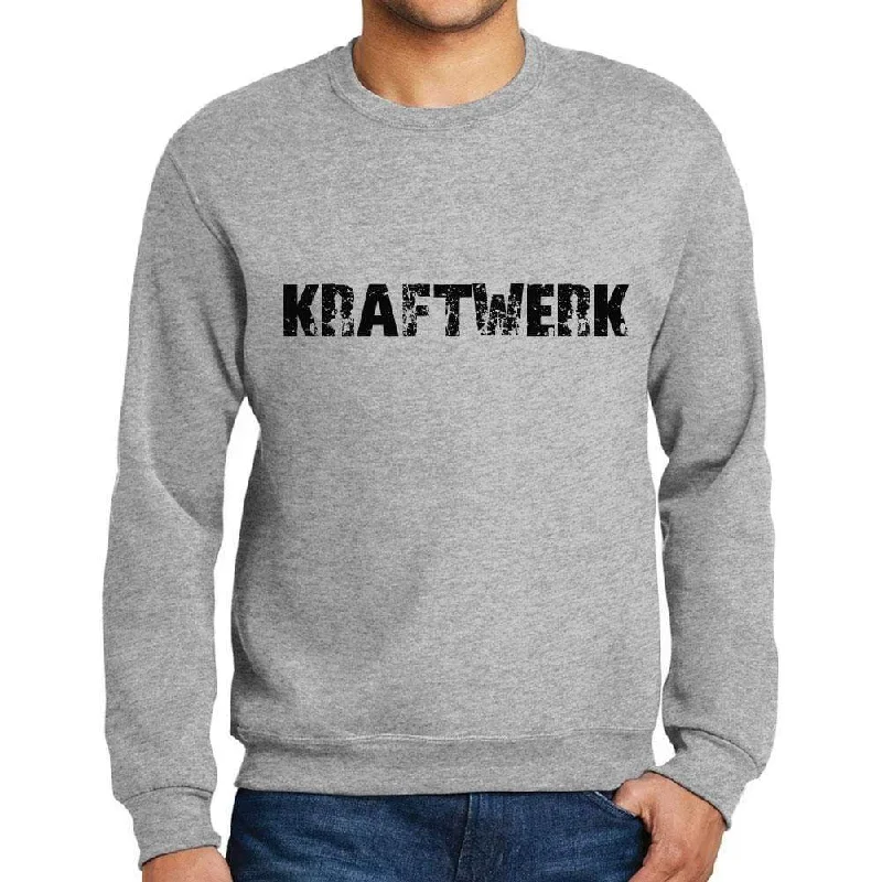 Weekend Discounts to Enjoy Men's Printed Graphic Sweatshirt Popular Words KRAFTWERK Grey Marl Weekend Discounts to Enjoy Men's Printed Graphic Sweatshirt Popular Words KRAFTWERK Grey Marl