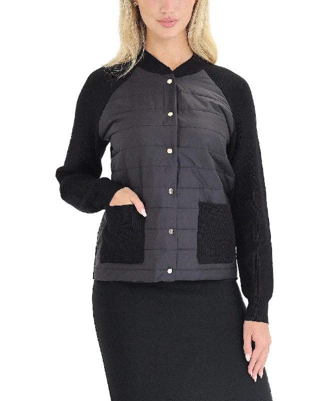 Act Fast Quilted Nylon & Knit Jacket
