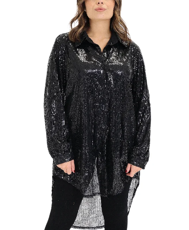 Midnight Madness Hi-Lo Sequin Shirt
