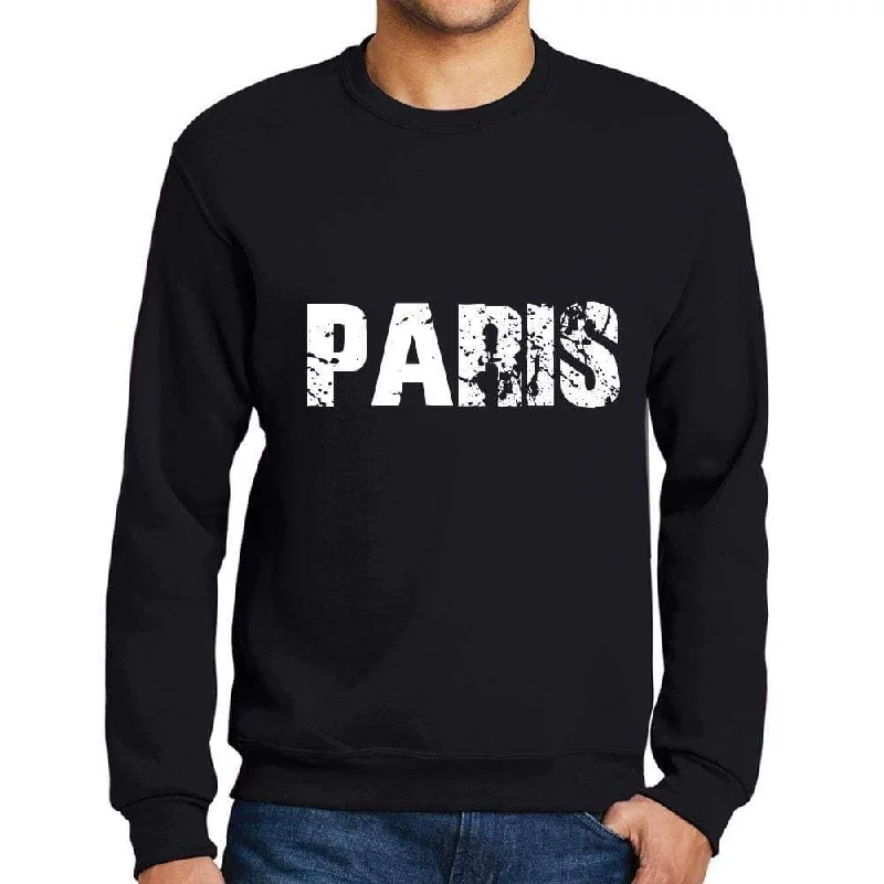 Weekend Discounts to Savor Men's Printed Graphic Sweatshirt Popular Words PARIS Deep Black Weekend Discounts to Savor Men's Printed Graphic Sweatshirt Popular Words PARIS Deep Black