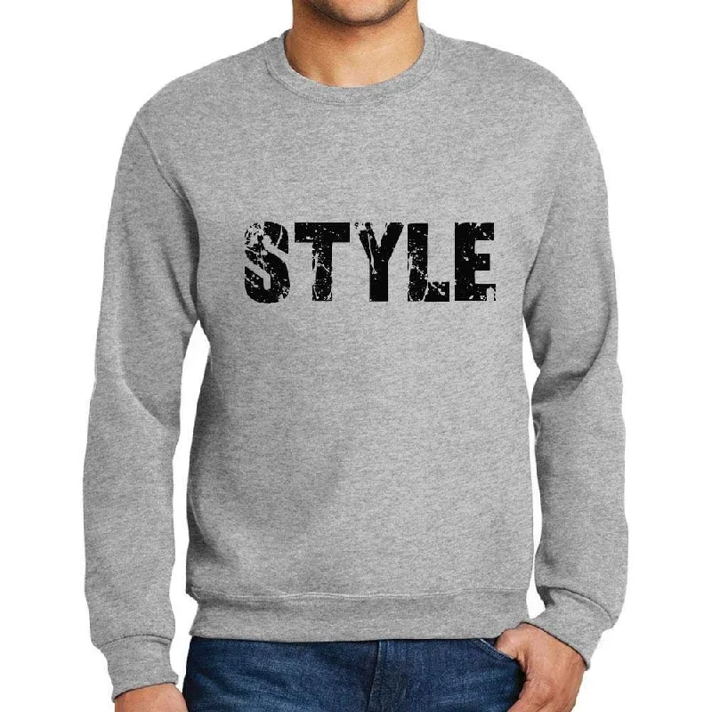 Weekend Discounts to Indulge In Men's Printed Graphic Sweatshirt Popular Words STYLE Grey Marl Weekend Discounts to Indulge In Men's Printed Graphic Sweatshirt Popular Words STYLE Grey Marl