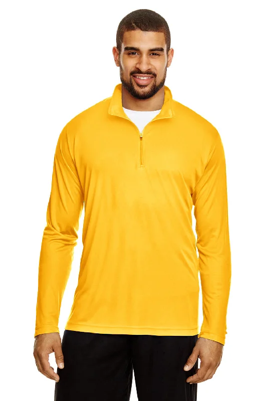 Sale Event Team 365 Mens Zone Performance Moisture Wicking 1/4 Zip Sweatshirt - Athletic Gold
