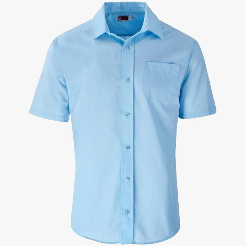 New Arrival Brands Chambray Shorts Sleeve Lounge Shirt Sky Blue