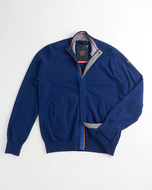 Massive Deals Wool Full Zip Sweater With Alcantara Suede Cardigan