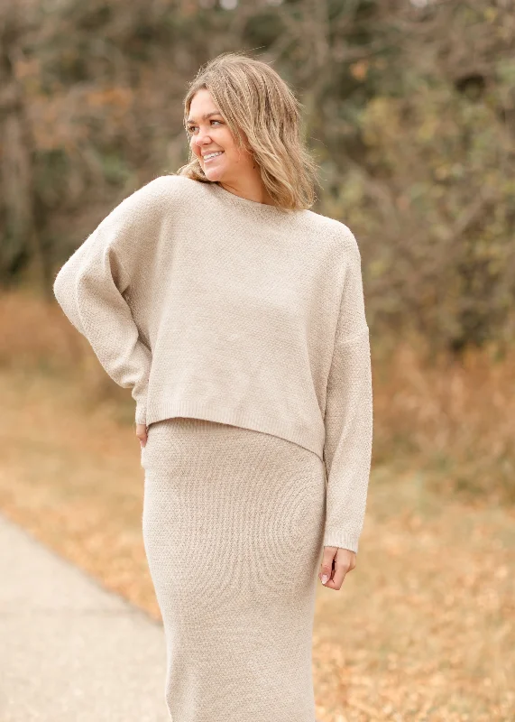 Waffle Knit Batwing Top