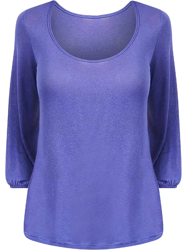 Blue Top With Lace Back Detail Size Large