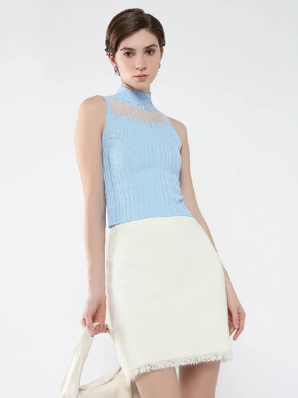 Extra Savings Women Solid Blue Top